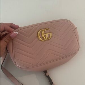 Gucci Pink Chevron Crossbody Bag